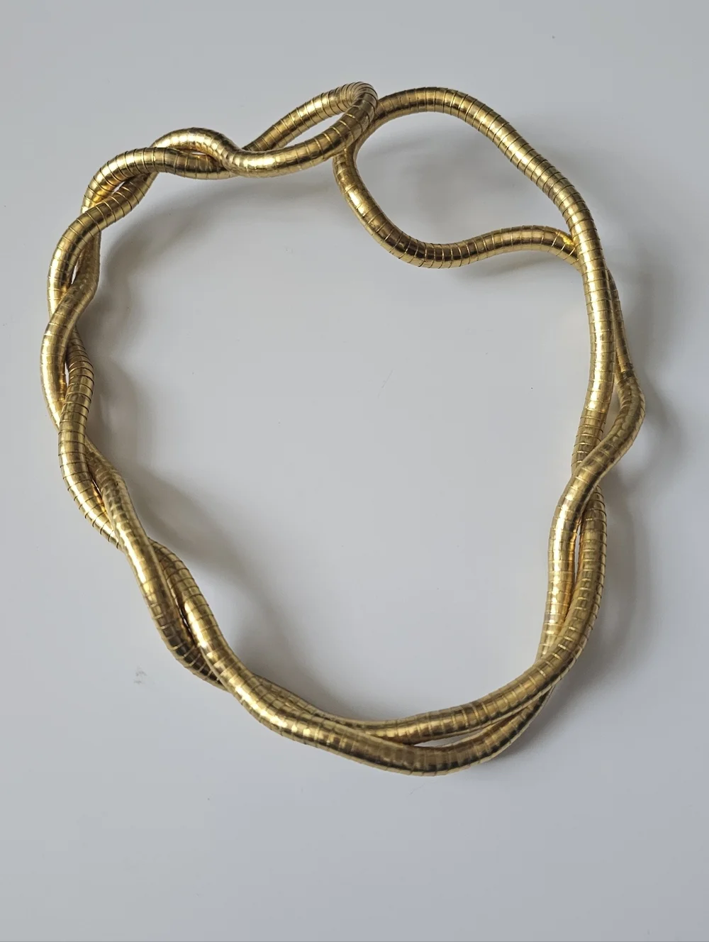 Da Vinci Moldable Bendable Sculptural Tri-Metal Snake Necklace Bracelet Set Of 2 - Picture 6 of 6